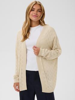 Saint Tropez Oline Open Neck Textured Cardigan, Oatmeal, Oatmeal