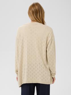 Saint Tropez Oline Open Neck Textured Cardigan, Oatmeal - view 2, Oatmeal
