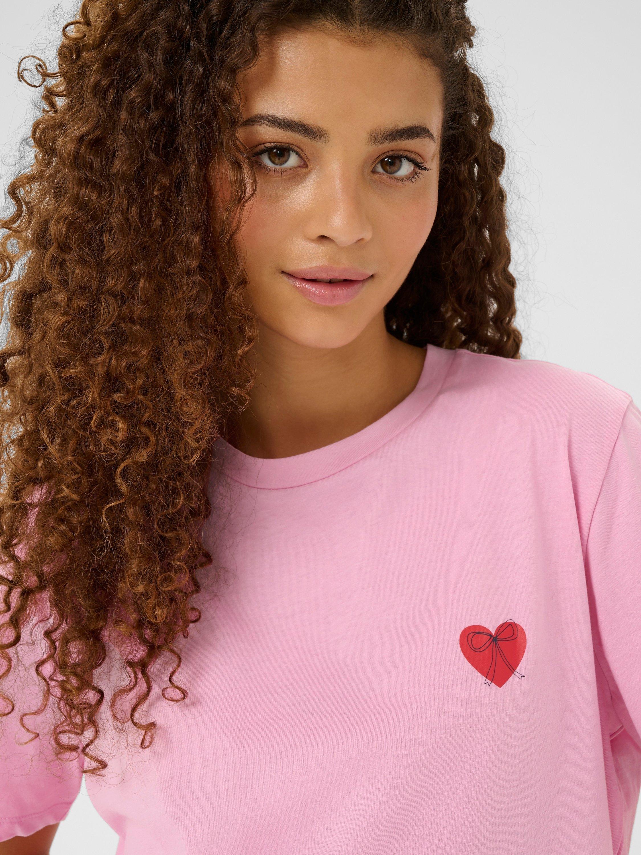 Saint Tropez Pextan Bow Heart Graphic T-Shirt, Bonbon