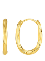 Orelia Oval Twist Hoop Earrings, Gold