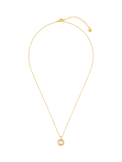 Orelia Faceted Crystal Charm Necklace, Gold - view 2, Gold