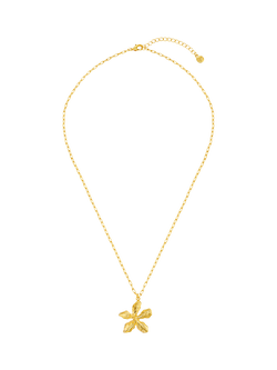 Orelia Statement Metal Flower Necklace, Gold - view 2, Gold