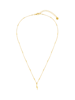 Orelia Lightning Charm Necklace, Gold - view 2, Gold
