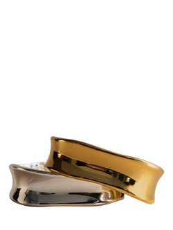 Orelia Waterproof LUXE Polished Molten Bangle - view 2, Silver