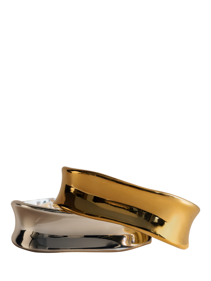 Orelia Luxe Waterproof Polished Molten Bangle - view 2, Silver