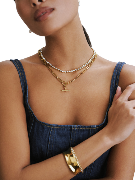 Orelia Waterproof LUXE Polished Molten Bangle - view 2, Gold