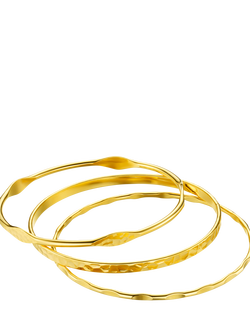 Orelia Mixed Textured Wrist Stacking Set, Gold, Gold