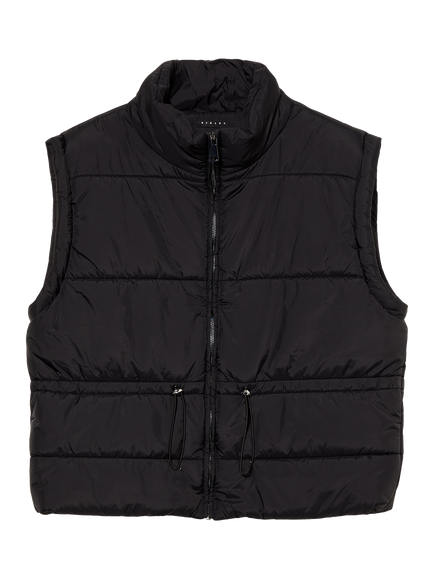 SISLEY Padded Quilted Gilet, Black, Black