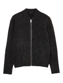 SISLEY Zip-Through Cardigan, Dark Grey Melange, Dark Grey Melange