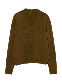 SISLEY Structured V-Neck Cardigan, Brown
