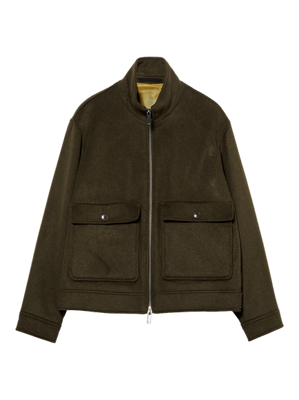 SISLEY Wool Blend Aviator Jacket, Dark Green