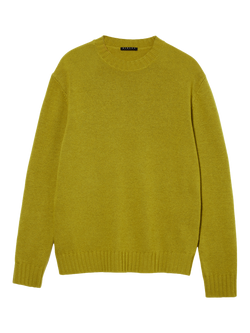 SISLEY Wool Blend Crew Neck Jumper, Olive Green
