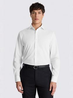 Moss Cotton Blend Long Sleeve Regular Shirt, White, White