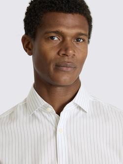Moss Cotton Slim Fit Wide Stripe Shirt, White - view 2, White
