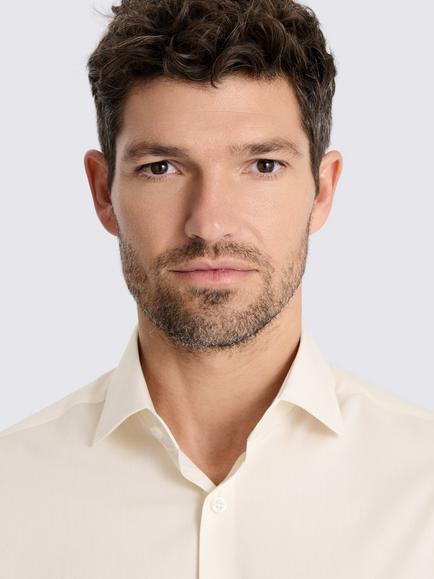 Moss Slim Fit Cotton Blend Stretch Shirt - view 2, Off White