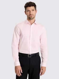 Moss Cotton Blend Slim Fit Shirt, Pink