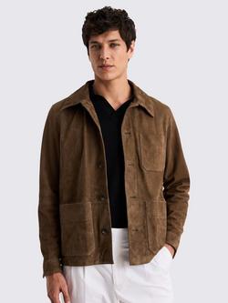 Moss Goat Suede Jacket, Taupe