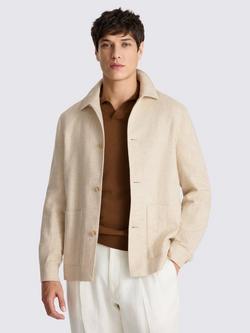 Moss Twill Linen Shacket, Neutral, Neutral
