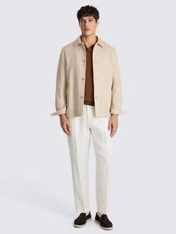 Moss Twill Linen Shacket, Neutral - view 2, Neutral