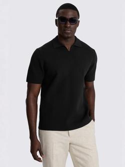 Moss Milano Skipper Collar Knitted Short Sleeve Top, Black, Black