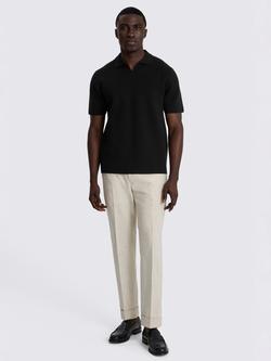 Moss Milano Skipper Collar Knitted Short Sleeve Top, Black - view 2, Black