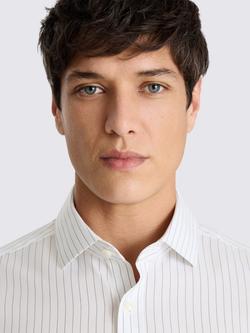 Moss Cotton Tailored Fit Long Sleeve Shirt, White - view 2, White