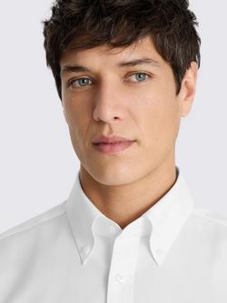 Moss Cotton Blend Tailored Long Sleeve Shirt, White - view 2, White