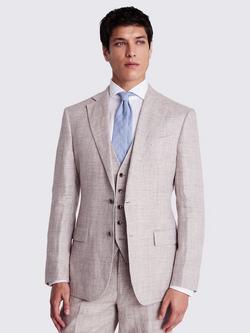 Moss Linen Regular Single Breasted Suit Jacket, Oatmeal, Oatmeal