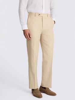 Moss Linen Blend Relaxed Suit Trousers, Ecru, Ecru