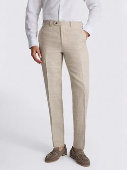 Moss Linen Tailored Suit Trousers, Neutral, Neutral