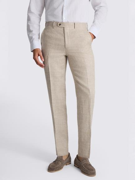 Moss Tailored Fit Delave Linen Suit Trousers, Neutral, Neutral