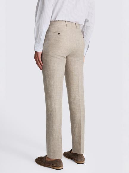 Moss Tailored Fit Delave Linen Suit Trousers, Neutral - view 2, Neutral