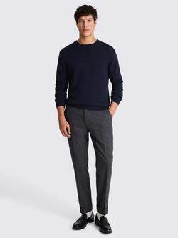 Moss Cotton Crew Neck Jumper, Navy - view 2, Navy