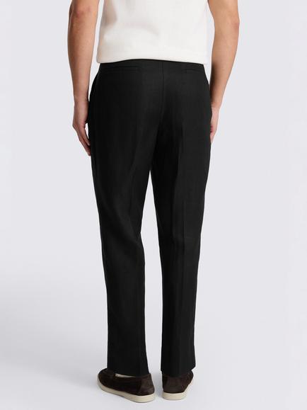 Moss Linen Pleated Trousers - view 2, Black