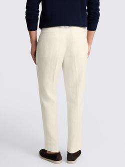 Moss Double Pleated Front Linen Trousers - view 2, Off White