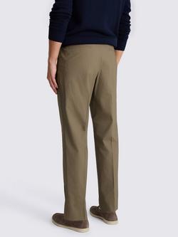 Moss Cotton Rich Pleated Tapered Trousers, Taupe - view 2, Taupe