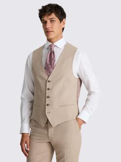 Moss Wool Blend Double Breasted Tailored Suit Waistcoat, Neutral, Neutral