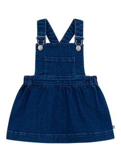 Petit Bateau Baby Denim Pinafore Dress, Blue, Blue
