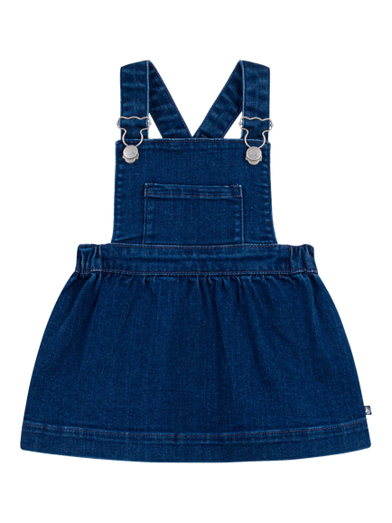 Petit Bateau Baby Denim Pinafore Dress, Blue, Blue