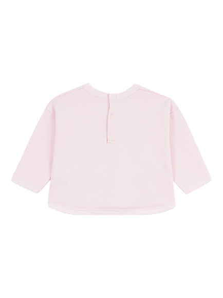 Petit Bateau Baby Printed Boxy Sweatshirt, Pink - view 2, Pink