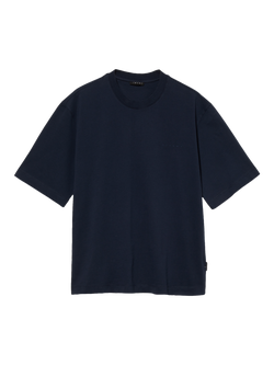 SISLEY Cotton Loose Fit Elbow Length T-Shirt, Night Blue