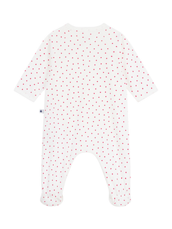 Petit Bateau Baby Cotton Wrap Front Footed Sleepsuit, White - view 2, White