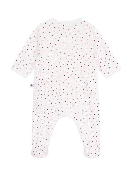 Petit Bateau Baby Cotton Wrap Front Footed Sleepsuit, White - view 2, White