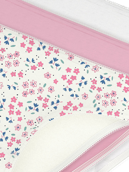 Petit Bateau Kids' Girls Cotton Briefs, Pack of 3, Pink - view 2, Pink