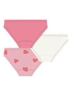 Petit Bateau Kids' Girls Cotton Briefs, Pack of 3, Pink - view 2, Pink