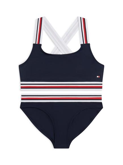 Tommy Hilfiger Kids' Bralette Bikini Set, Navy