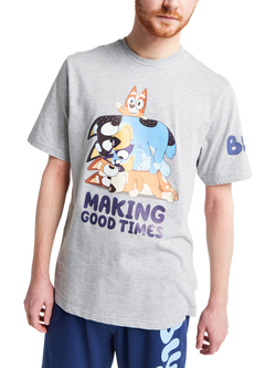 Brand Threads Bluey Short Pyjama Set, Grey, Grey