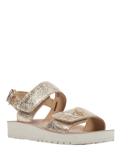 Geox Kids' Costarei Metallic Open Toe Sandals, Gold - view 2, Gold