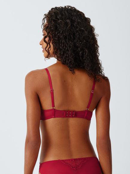 John Lewis Bronte Padded Balcony Bra, Red - view 2, Red