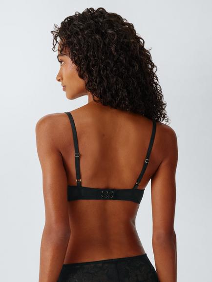 John Lewis Cleo Padded High Apex Bra - view 2, Black